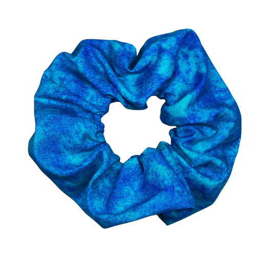 Chouchou Coton Marbré Turquoise